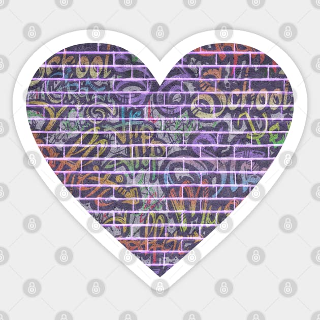 Graffiti Wall Heart Sticker by KayBee Gift Shop